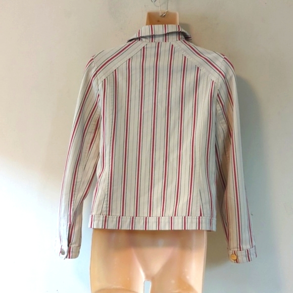 Chico's Striped Bi-Stretch Jacket - Picture 6 of 16